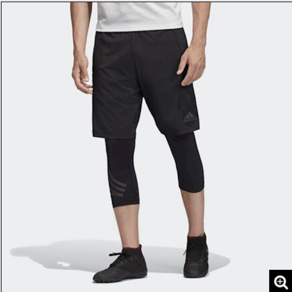 Adidas Tango 2in1 Shorts - Black - Size Large